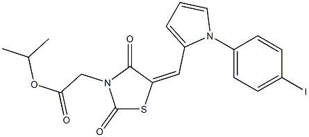 isopropyl (5-{[1-(4-iodophenyl)-1H-pyrrol-2-yl]methylene}-2,4-dioxo-1,3-thiazolidin-3-yl)acetate Struktur