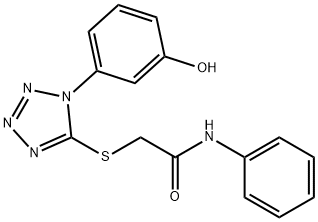 2-{[1-(3-hydroxyphenyl)-1H-tetraazol-5-yl]sulfanyl}-N-phenylacetamide Struktur