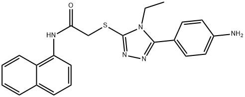 2-{[5-(4-aminophenyl)-4-ethyl-4H-1,2,4-triazol-3-yl]sulfanyl}-N-(1-naphthyl)acetamide Struktur