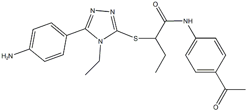 N-(4-acetylphenyl)-2-{[5-(4-aminophenyl)-4-ethyl-4H-1,2,4-triazol-3-yl]sulfanyl}butanamide Struktur