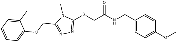 N-(4-methoxybenzyl)-2-({4-methyl-5-[(2-methylphenoxy)methyl]-4H-1,2,4-triazol-3-yl}sulfanyl)acetamide Struktur