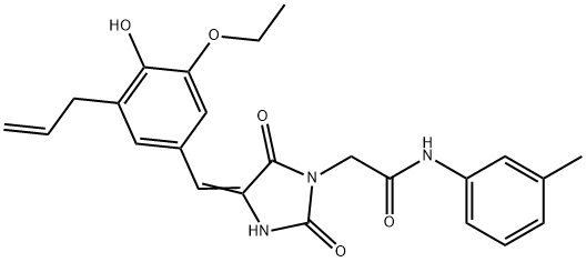 2-[4-(3-allyl-5-ethoxy-4-hydroxybenzylidene)-2,5-dioxo-1-imidazolidinyl]-N-(3-methylphenyl)acetamide Struktur