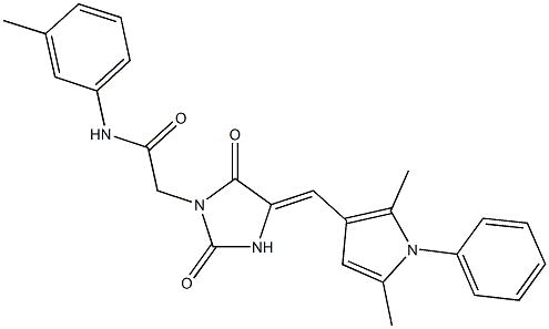 2-{4-[(2,5-dimethyl-1-phenyl-1H-pyrrol-3-yl)methylene]-2,5-dioxo-1-imidazolidinyl}-N-(3-methylphenyl)acetamide Struktur