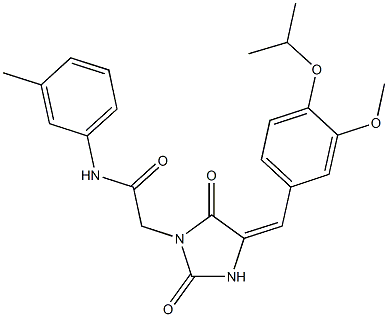 2-[4-(4-isopropoxy-3-methoxybenzylidene)-2,5-dioxo-1-imidazolidinyl]-N-(3-methylphenyl)acetamide Struktur