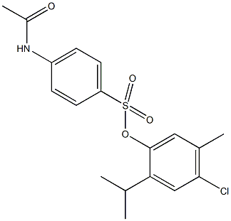 4-chloro-2-isopropyl-5-methylphenyl 4-(acetylamino)benzenesulfonate Struktur