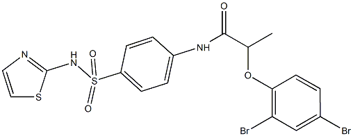 2-(2,4-dibromophenoxy)-N-{4-[(1,3-thiazol-2-ylamino)sulfonyl]phenyl}propanamide Struktur