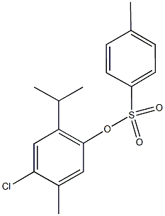 4-chloro-2-isopropyl-5-methylphenyl 4-methylbenzenesulfonate Struktur