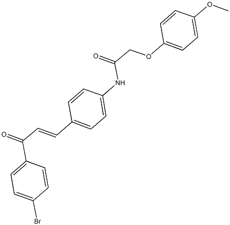 N-{4-[3-(4-bromophenyl)-3-oxo-1-propenyl]phenyl}-2-(4-methoxyphenoxy)acetamide Struktur