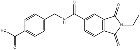 4-({[(2-ethyl-1,3-dioxo-2,3-dihydro-1H-isoindol-5-yl)carbonyl]amino}methyl)benzoic acid Struktur