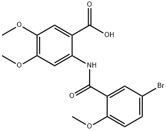 2-[(5-bromo-2-methoxybenzoyl)amino]-4,5-dimethoxybenzoic acid Struktur