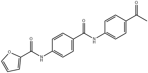 N-{4-[(4-acetylanilino)carbonyl]phenyl}-2-furamide Struktur