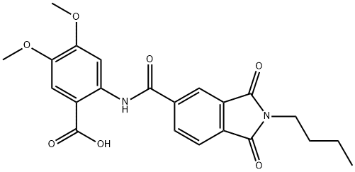 2-{[(2-butyl-1,3-dioxo-2,3-dihydro-1H-isoindol-5-yl)carbonyl]amino}-4,5-dimethoxybenzoic acid Struktur