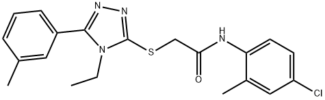 N-(4-chloro-2-methylphenyl)-2-{[4-ethyl-5-(3-methylphenyl)-4H-1,2,4-triazol-3-yl]sulfanyl}acetamide Struktur