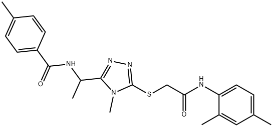 N-[1-(5-{[2-(2,4-dimethylanilino)-2-oxoethyl]sulfanyl}-4-methyl-4H-1,2,4-triazol-3-yl)ethyl]-4-methylbenzamide Struktur