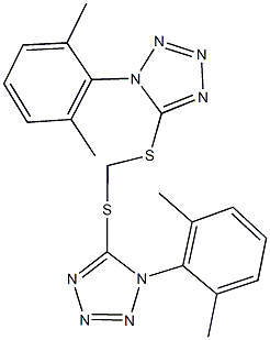 1-(2,6-dimethylphenyl)-5-[({[1-(2,6-dimethylphenyl)-1H-tetraazol-5-yl]sulfanyl}methyl)sulfanyl]-1H-tetraazole Struktur