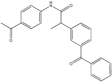 N-(4-acetylphenyl)-2-(3-benzoylphenyl)propanamide Struktur