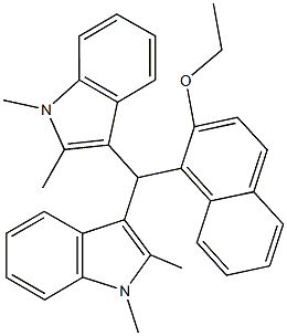 3-[(1,2-dimethyl-1H-indol-3-yl)(2-ethoxy-1-naphthyl)methyl]-1,2-dimethyl-1H-indole Struktur