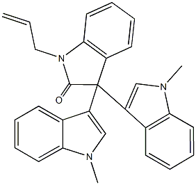 1-allyl-3,3-bis(1-methyl-1H-indol-3-yl)-1,3-dihydro-2H-indol-2-one Struktur