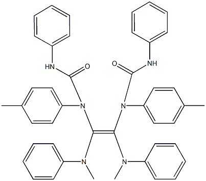 N-[2-[(anilinocarbonyl)-4-methylanilino]-1,2-bis(methylanilino)vinyl]-N-(4-methylphenyl)-N'-phenylurea Struktur