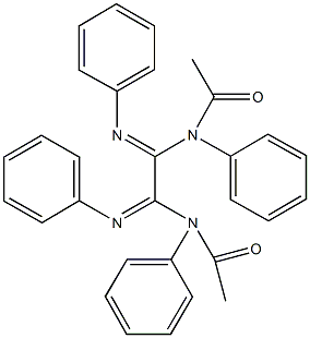 N-[2-(acetylanilino)-N-phenyl-2-(phenylimino)ethanimidoyl]-N-phenylacetamide Struktur