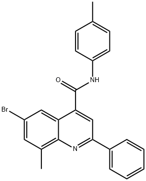 6-bromo-8-methyl-N-(4-methylphenyl)-2-phenyl-4-quinolinecarboxamide Struktur