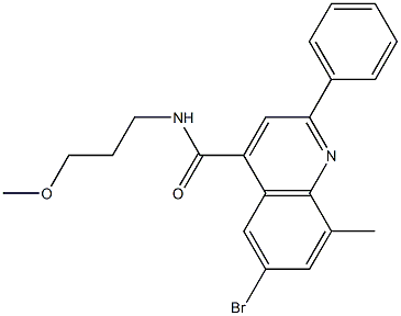 6-bromo-N-(3-methoxypropyl)-8-methyl-2-phenyl-4-quinolinecarboxamide Struktur