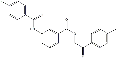 2-(4-ethylphenyl)-2-oxoethyl 3-[(4-methylbenzoyl)amino]benzoate Struktur