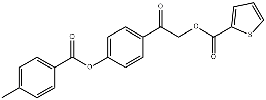 2-{4-[(4-methylbenzoyl)oxy]phenyl}-2-oxoethyl 2-thiophenecarboxylate Struktur