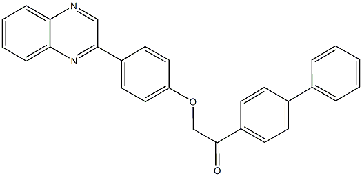 1-[1,1'-biphenyl]-4-yl-2-[4-(2-quinoxalinyl)phenoxy]ethanone Struktur