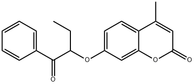 7-(1-benzoylpropoxy)-4-methyl-2H-chromen-2-one Struktur