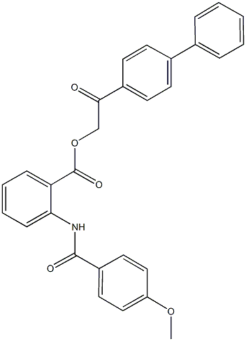 2-[1,1'-biphenyl]-4-yl-2-oxoethyl 2-[(4-methoxybenzoyl)amino]benzoate Struktur