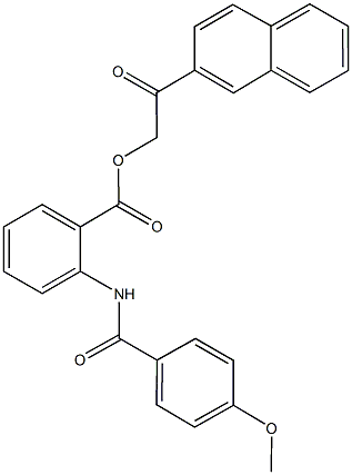 2-(2-naphthyl)-2-oxoethyl 2-[(4-methoxybenzoyl)amino]benzoate Struktur