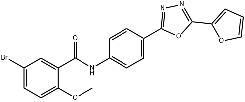 5-bromo-N-{4-[5-(2-furyl)-1,3,4-oxadiazol-2-yl]phenyl}-2-methoxybenzamide Struktur