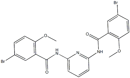 5-bromo-N-{6-[(5-bromo-2-methoxybenzoyl)amino]-2-pyridinyl}-2-methoxybenzamide Struktur