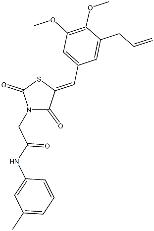 2-[5-(3-allyl-4,5-dimethoxybenzylidene)-2,4-dioxo-1,3-thiazolidin-3-yl]-N-(3-methylphenyl)acetamide Struktur