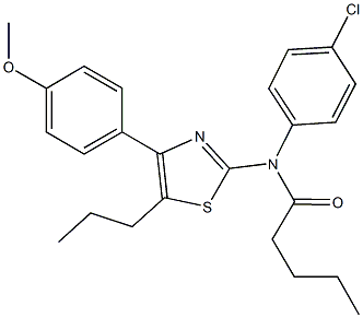 N-(4-chlorophenyl)-N-[4-(4-methoxyphenyl)-5-propyl-1,3-thiazol-2-yl]pentanamide Struktur