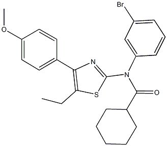 N-(3-bromophenyl)-N-[5-ethyl-4-(4-methoxyphenyl)-1,3-thiazol-2-yl]cyclohexanecarboxamide Struktur