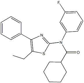 N-(5-ethyl-4-phenyl-1,3-thiazol-2-yl)-N-(3-fluorophenyl)cyclohexanecarboxamide Struktur