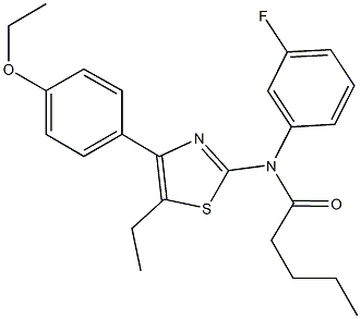 N-[4-(4-ethoxyphenyl)-5-ethyl-1,3-thiazol-2-yl]-N-(3-fluorophenyl)pentanamide Struktur