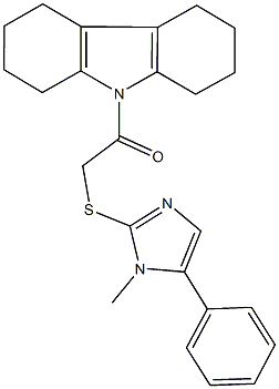 9-{[(1-methyl-5-phenyl-1H-imidazol-2-yl)sulfanyl]acetyl}-2,3,4,5,6,7,8,9-octahydro-1H-carbazole Struktur