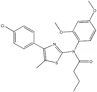 N-[4-(4-chlorophenyl)-5-methyl-1,3-thiazol-2-yl]-N-(2,4-dimethoxyphenyl)butanamide Struktur