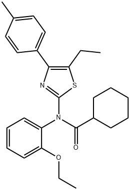 N-(2-ethoxyphenyl)-N-[5-ethyl-4-(4-methylphenyl)-1,3-thiazol-2-yl]cyclohexanecarboxamide Struktur