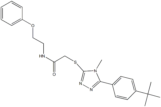 2-{[5-(4-tert-butylphenyl)-4-methyl-4H-1,2,4-triazol-3-yl]sulfanyl}-N-(2-phenoxyethyl)acetamide Struktur