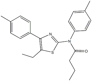 N-[5-ethyl-4-(4-methylphenyl)-1,3-thiazol-2-yl]-N-(4-methylphenyl)butanamide Struktur