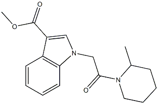 methyl 1-[2-(2-methyl-1-piperidinyl)-2-oxoethyl]-1H-indole-3-carboxylate Struktur