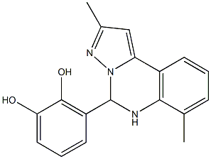 3-(2,7-dimethyl-5,6-dihydropyrazolo[1,5-c]quinazolin-5-yl)-1,2-benzenediol Struktur