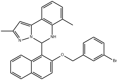 3-bromobenzyl 1-(2,7-dimethyl-5,6-dihydropyrazolo[1,5-c]quinazolin-5-yl)-2-naphthyl ether Struktur