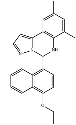 5-(4-ethoxy-1-naphthyl)-2,7,9-trimethyl-5,6-dihydropyrazolo[1,5-c]quinazoline Structure