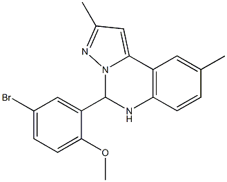 5-(5-bromo-2-methoxyphenyl)-2,9-dimethyl-5,6-dihydropyrazolo[1,5-c]quinazoline Struktur