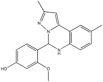 4-(2,9-dimethyl-5,6-dihydropyrazolo[1,5-c]quinazolin-5-yl)-3-methoxyphenol Struktur